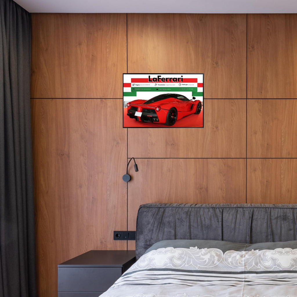 Blessed Posters Ferrari LaFerrari Poster – Italian Supercar Wall Art Print, Hypercar Artwork for Bedroom, Living Room, or Office Decor