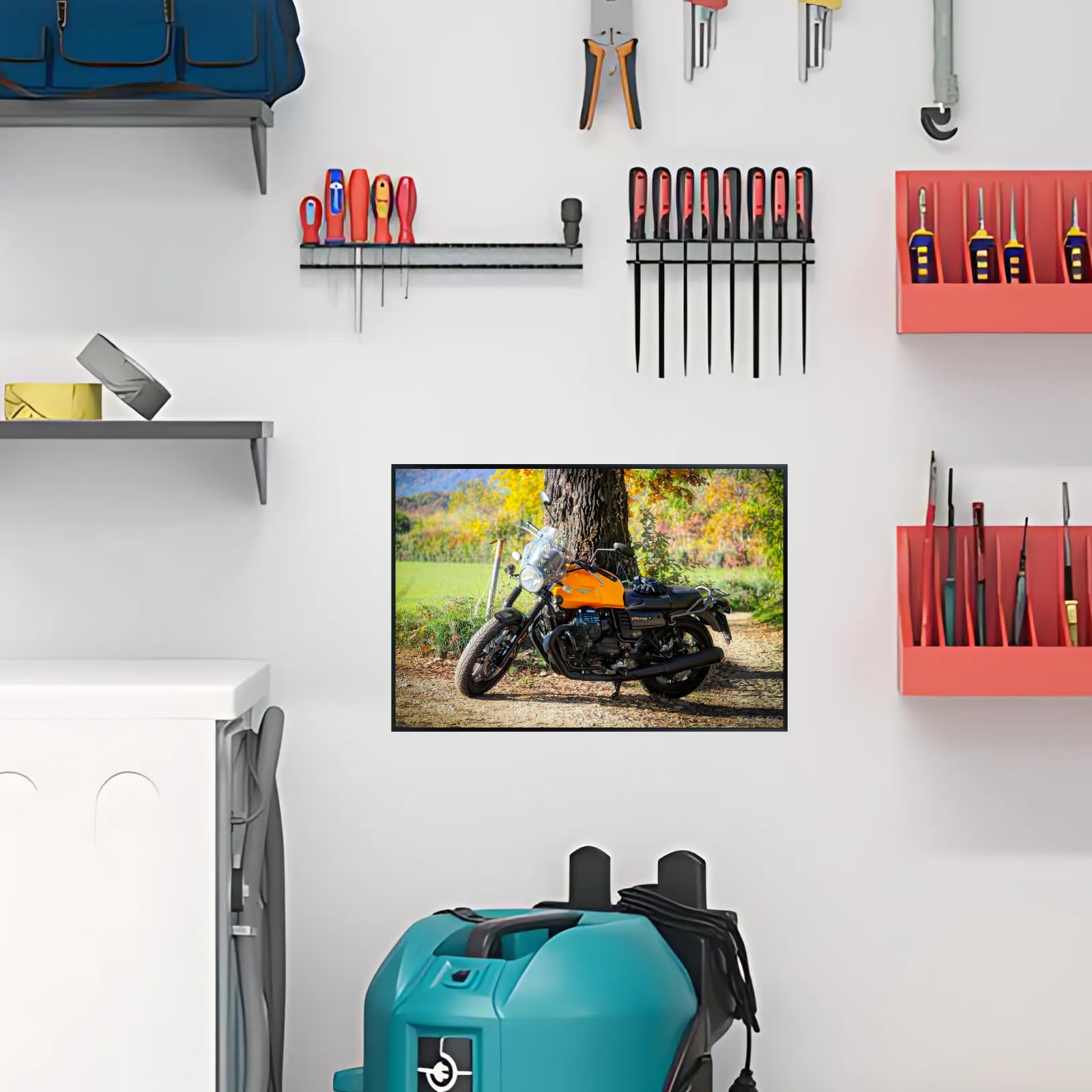 Moto Guzzi Motorcycle Poster - Vintage Motorbike Wall Art Print for Garage Office or Man cave