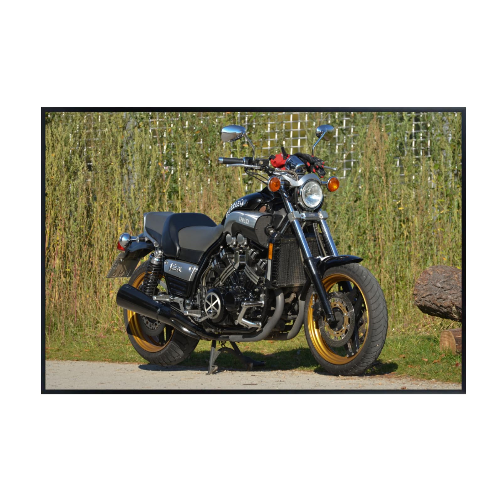 Yamaha VMAX Motorcycle Poster - Power Cruiser Wall Deco for Garage. Office or Man Cave