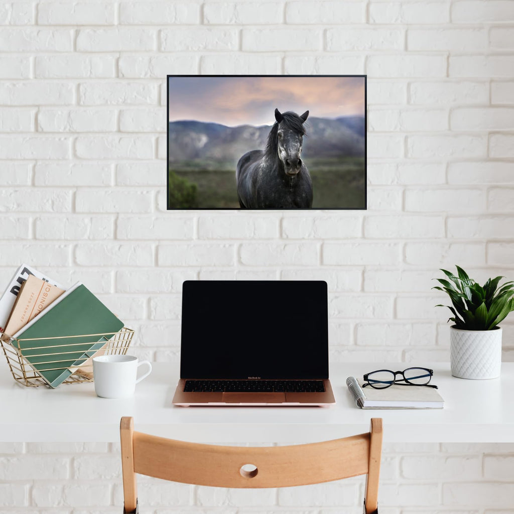 Horse in New Mexico Mountain Poster – Wildlife Wall Art Print for Living Room, Bedroom, Office, or Study Décor