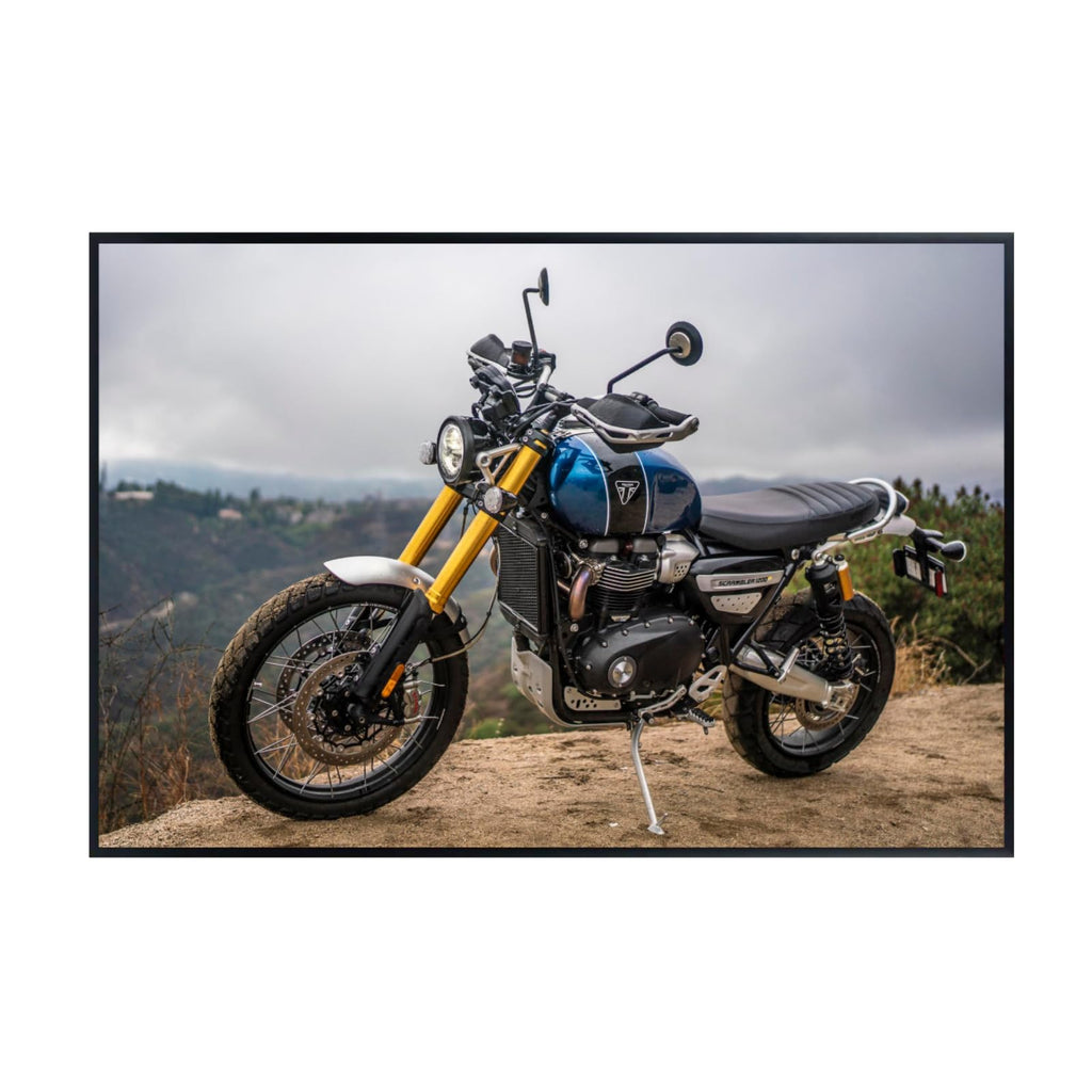 Triumph Scrambler 1200 XE Motorcycle Wall Art Poster – Modern Motorbike Decor for Garage, Office, or Living Room