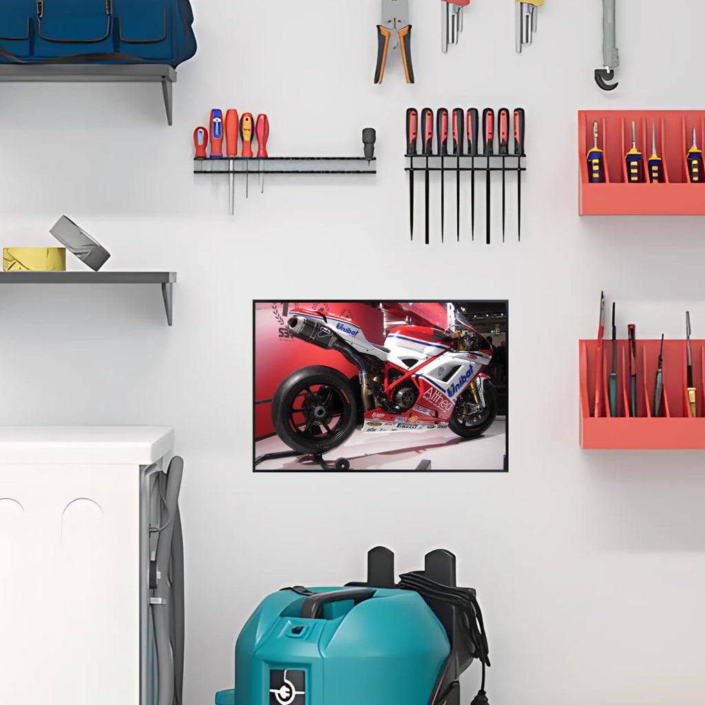 Ducati 1198 Superbike Poster - Sport Motorcycle Wall Art for Garage, Living Room or Office