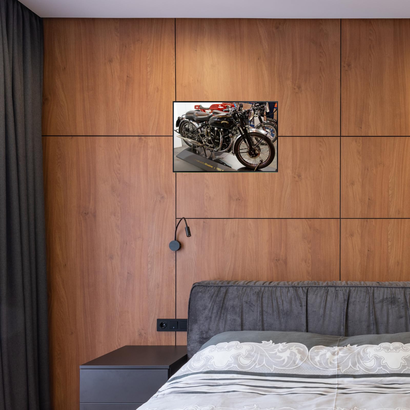 Vincent Black Shadow Motorcycle Poster – Vintage Bike Wall Art Print for Garage, Office, or Bedroom Decor