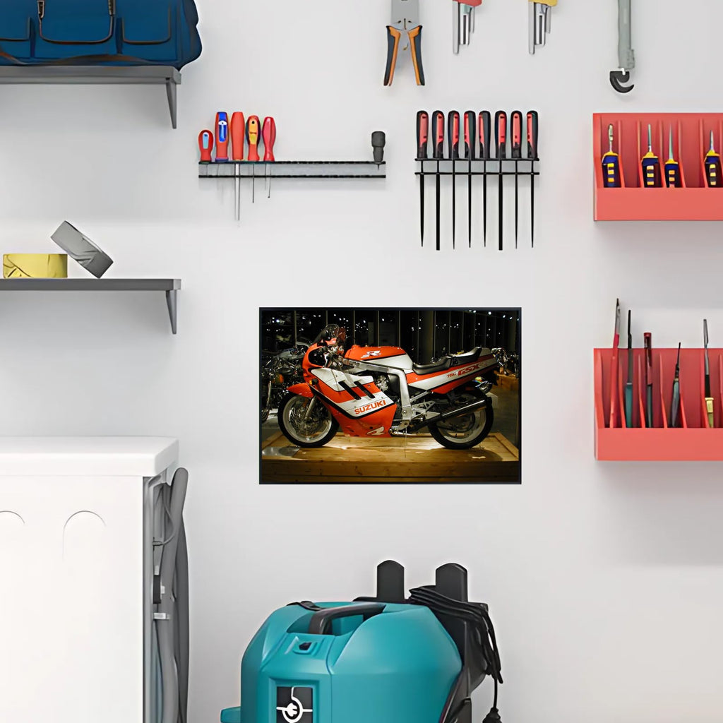 Suzuki GSX 750R Motorcycle Poster – Sportbike Wall Art Print for Garage, Office, or Bedroom Decor