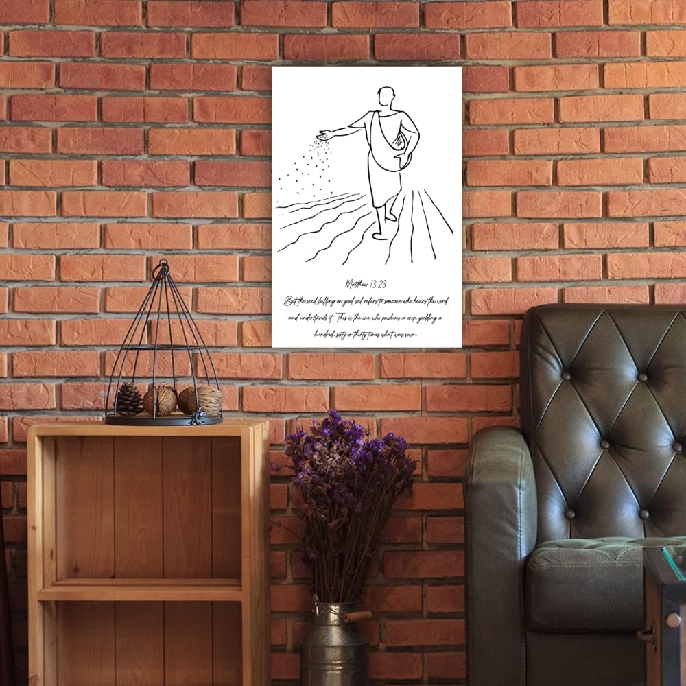 Bible Verse Wall Art Poster Matthew 13:23 Scripture Print Christian Home Decor Religious Gift Spiritual Decoration