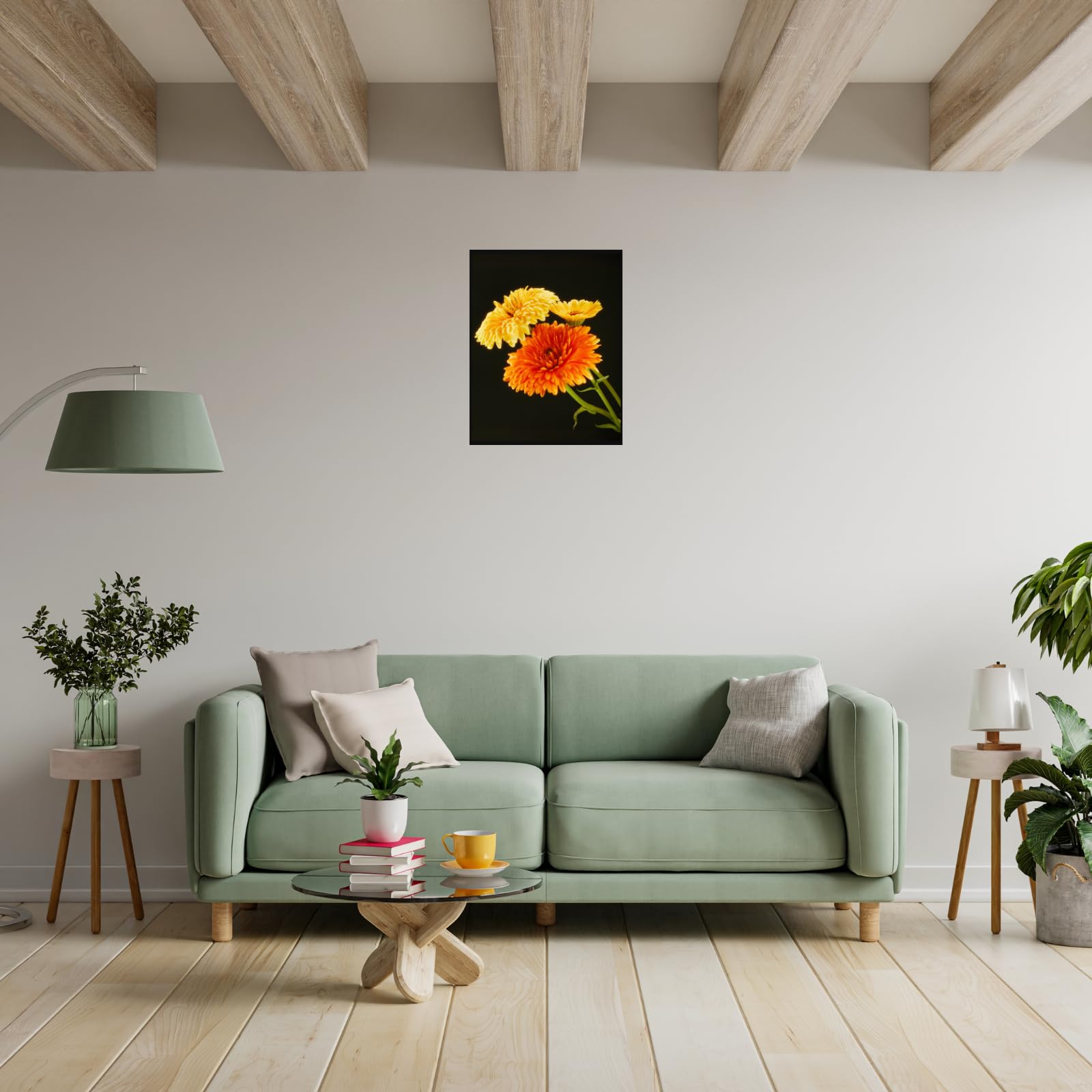 Calendula Botanical Poster – Vintage Floral Wall Art for Home Decor, Nature Illustration Art Print, Aesthetic Botanical Artwork