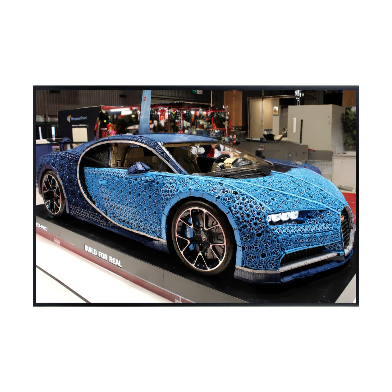 Blessed Posters Bugatti Chiron Poster – Luxury Super Sports Car Wall Art Print – Iconic Automotive Poster for Garage Office Bedroom Living Room