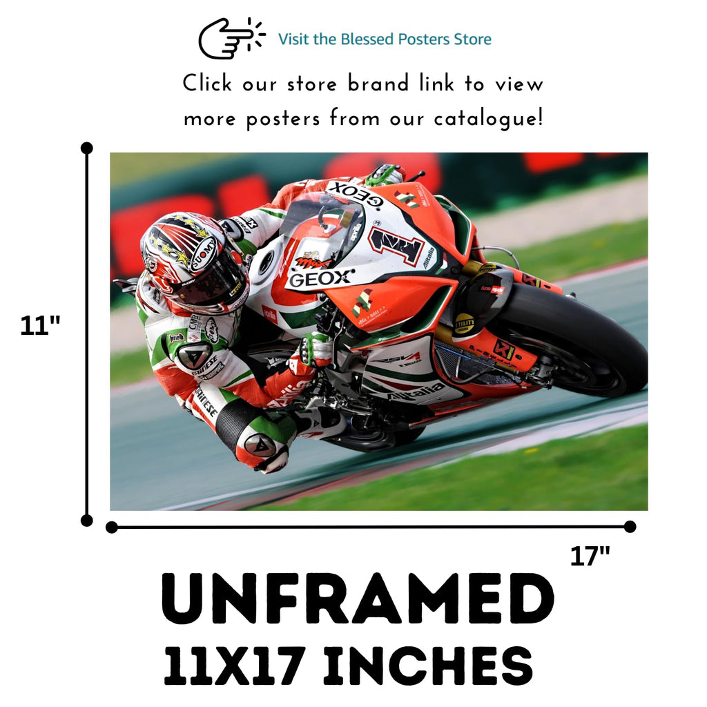 Aprilia RSV Poster -  Motorcycle Wall Art Print for Garage, Office, or Rider Spaces