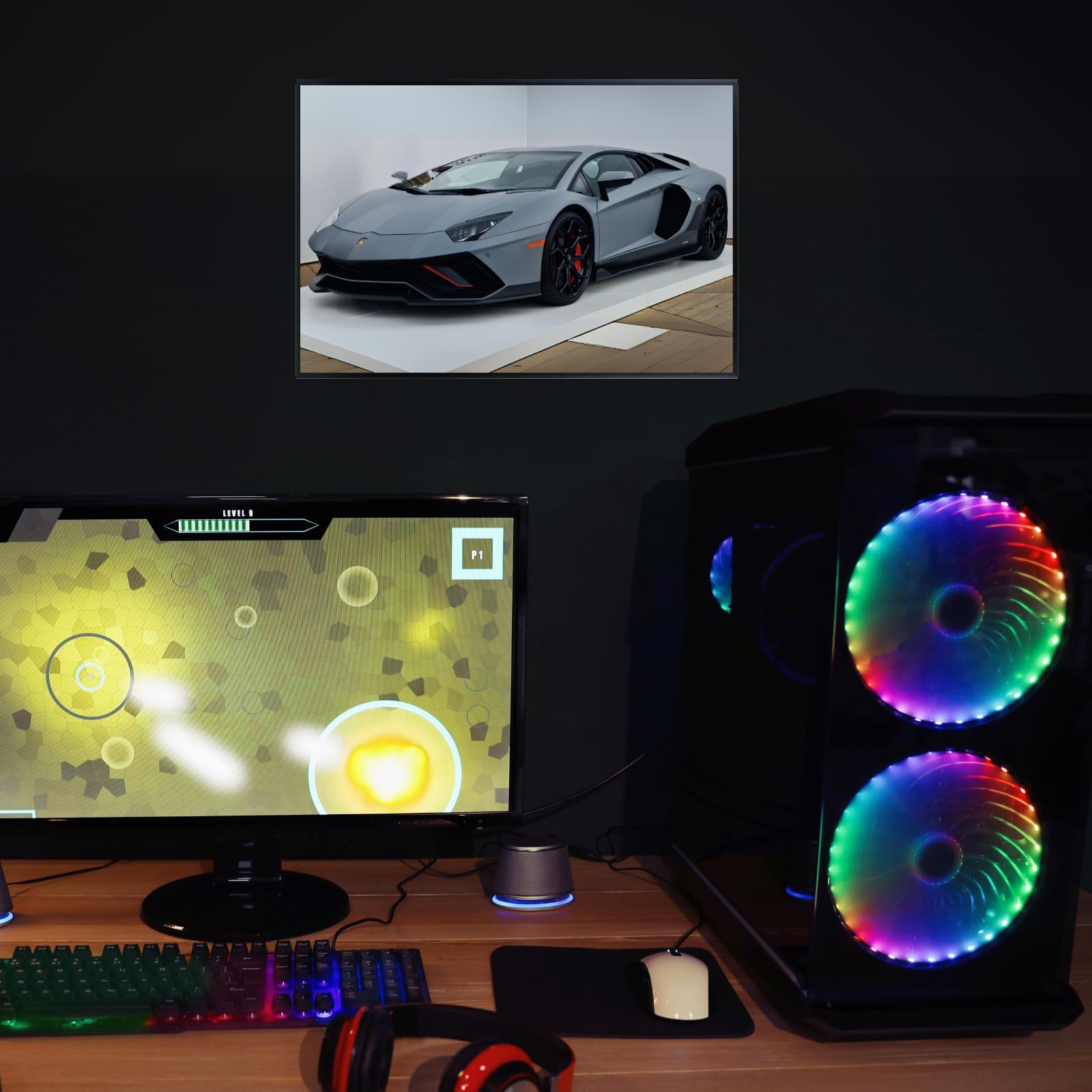 Blessed Posters Lamborghini Aventador Poster – Modern Supercar Wall Art Print, Hypercar Artwork for Garage, Office, Bedroom, or Living Room Decor
