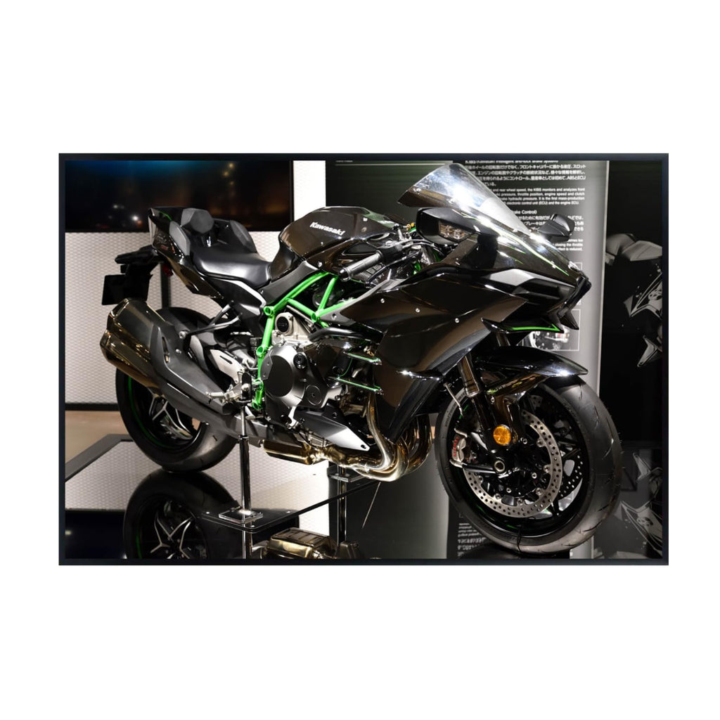 Kawasaki Ninja H2 Wall Art – Motorcycle Poster Print for Garage, Office, or Man Cave Decor