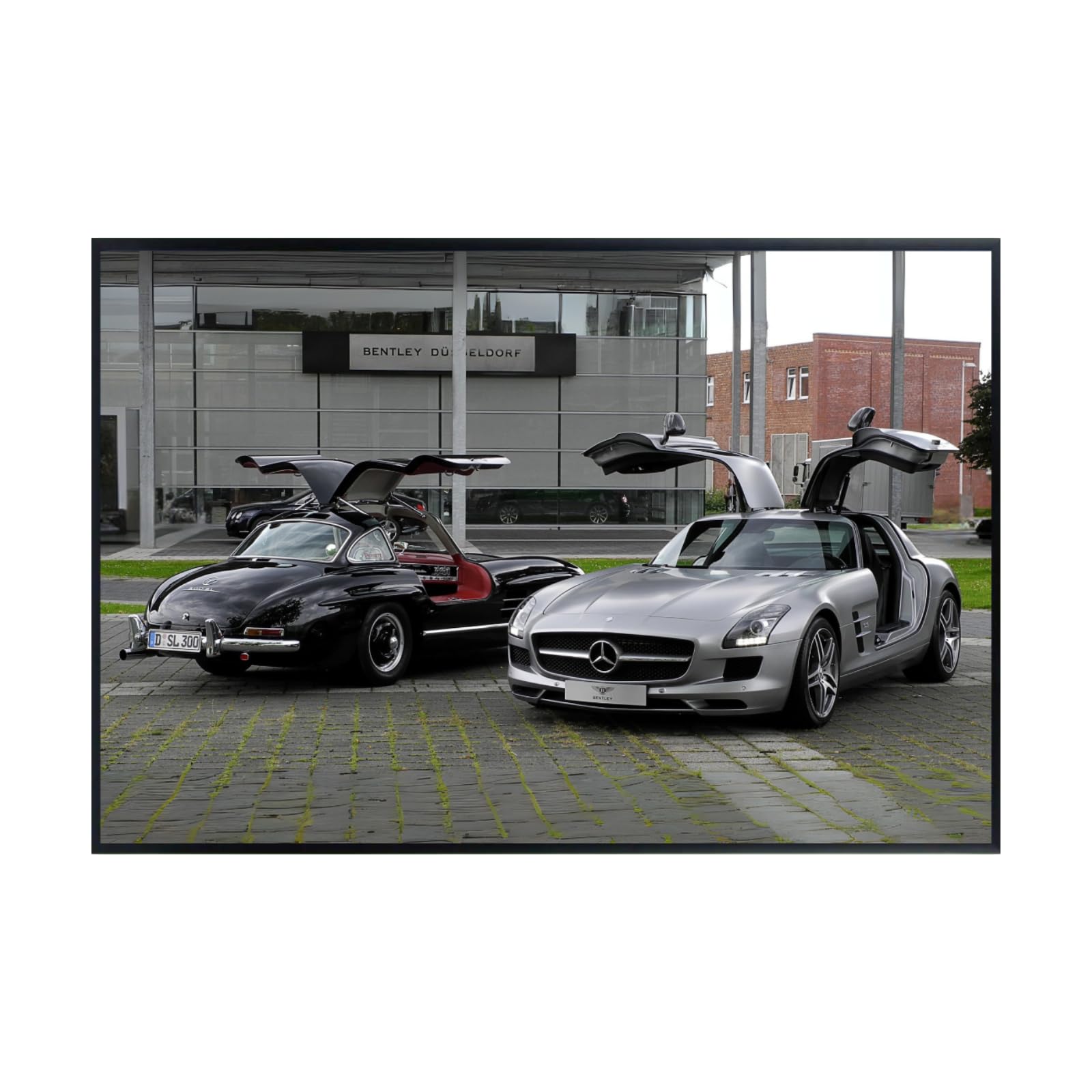 Blessed Posters Mercedes-Benz 300SL Gullwing Wall Art – Vintage Sports Car Poster for Garage, Office, or Living Room – Classic German Automotive Print – Retro Car Decor Gift