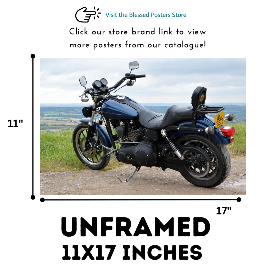 Dyna Super Glide Sport FXDX Motorcycle Poster - Classic Motorbike Wall Art Print for Garage, Office, or Man Cave