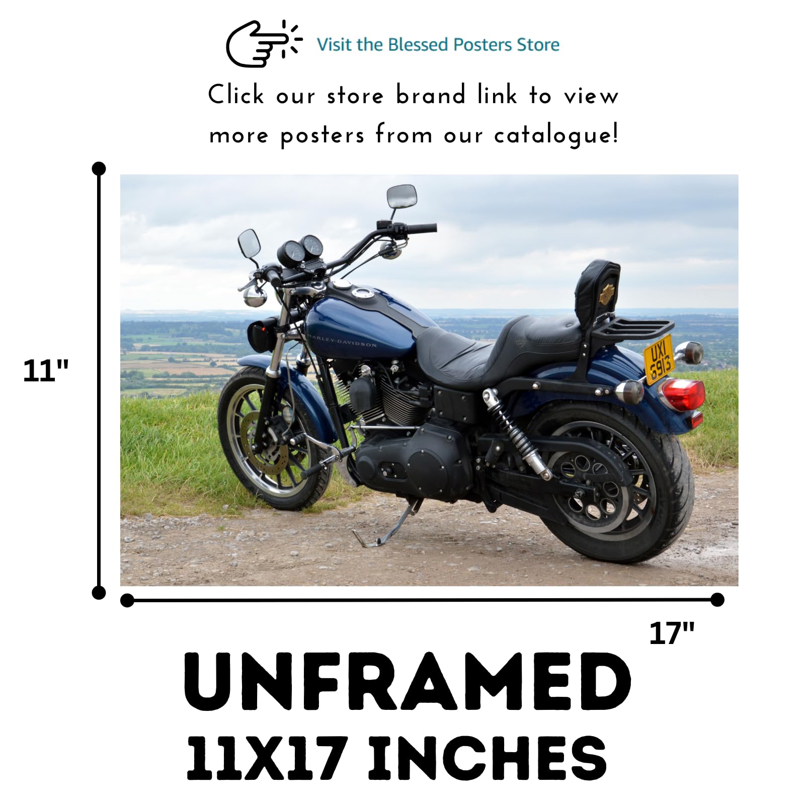 Dyna Super Glide Sport FXDX Motorcycle Poster - Classic Motorbike Wall Art Print for Garage, Office, or Man Cave