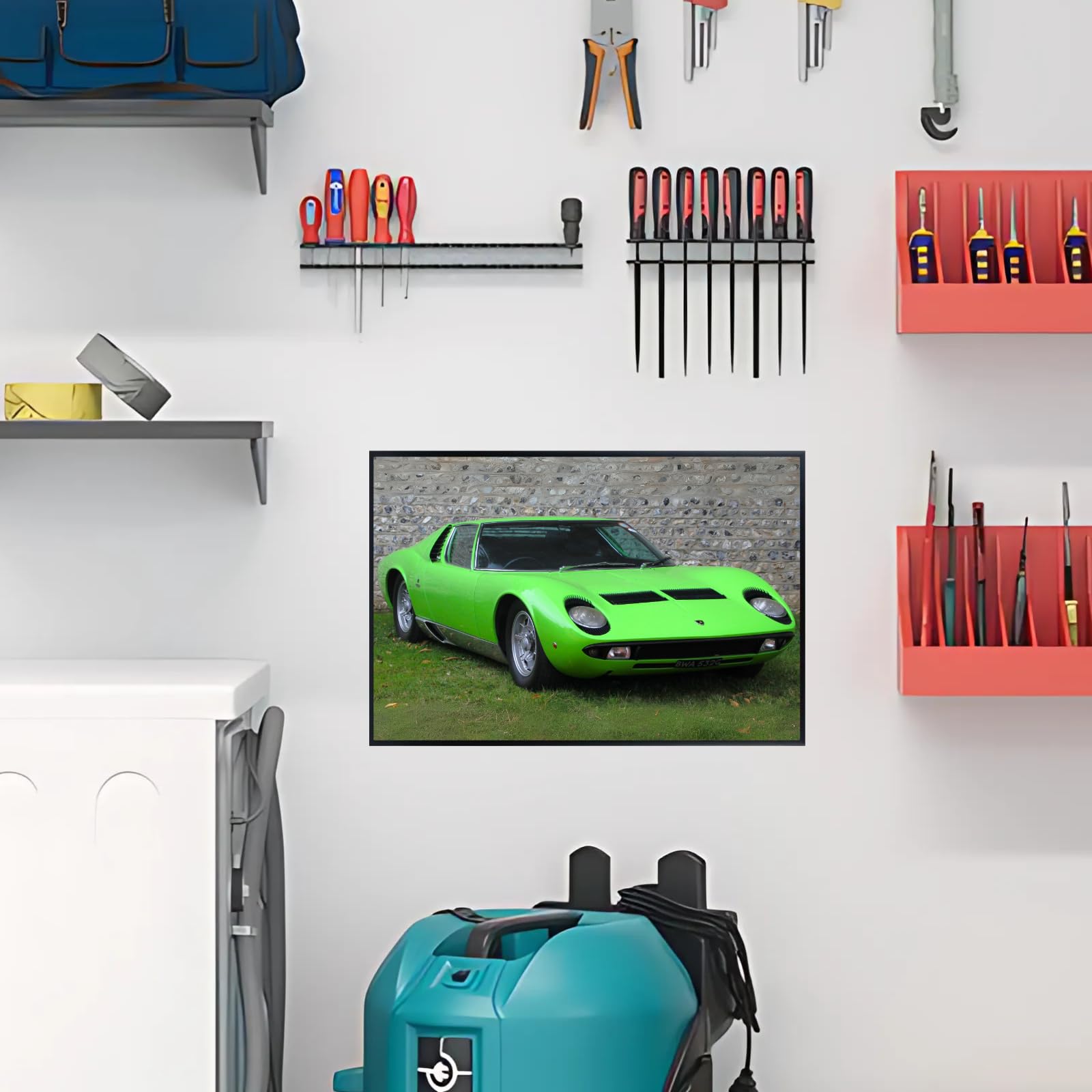 Blessed Posters Lamborghini Miura Poster Classic Italian Hypercar Wall Art Print Garage Office Bedroom Living Room Décor