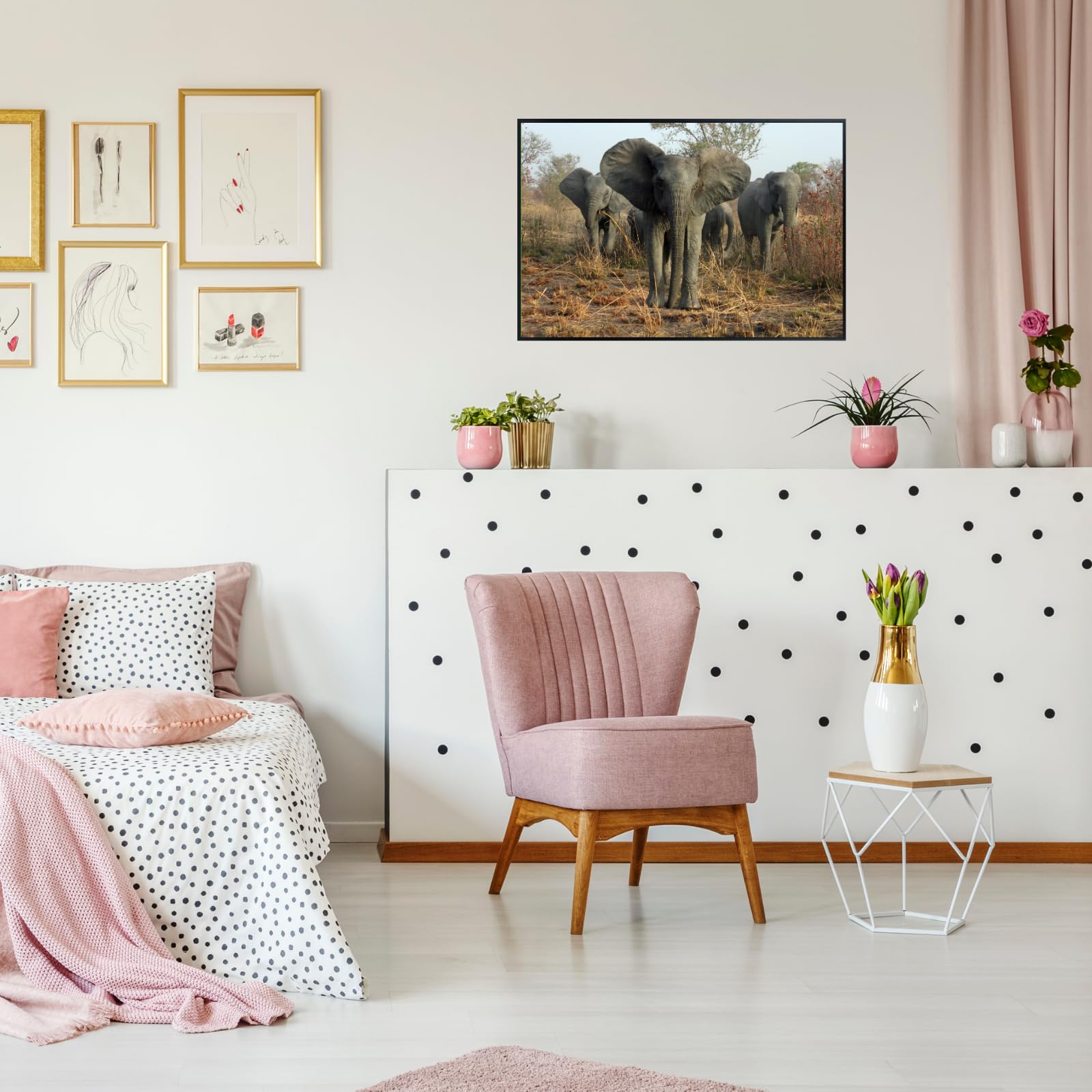 Elephant Poster – African Wildlife Wall Art Print – Safari Animal Decor for Living Room, Bedroom, Office, or Kids Room – Gift for Nature and Animal Lovers