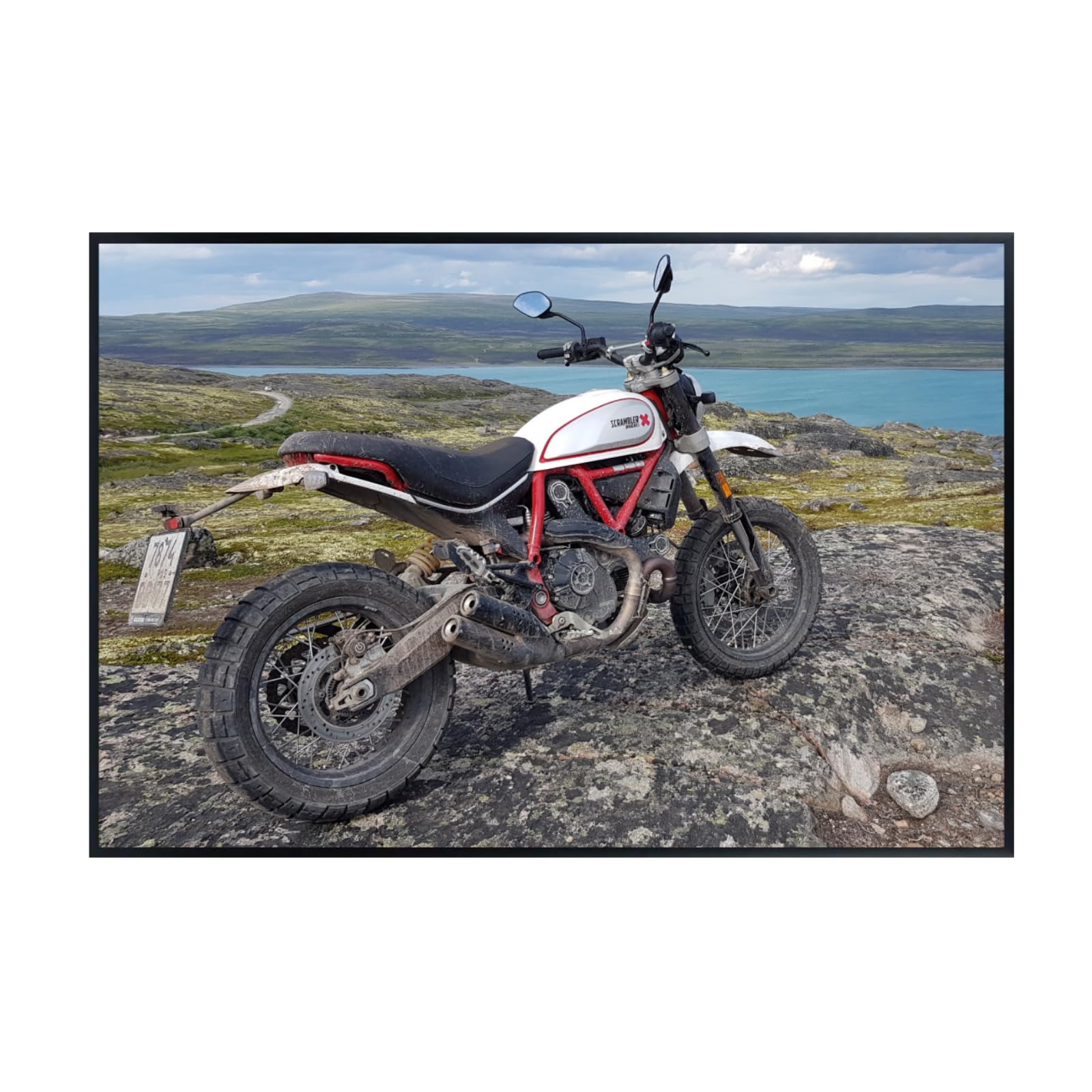 Ducati Scrambler Motorcycle Poster - Retro Motorbike Wall Art Print for Garage, Office, or Man Cave