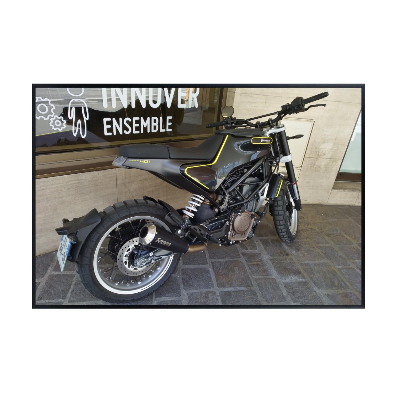 Husqvarna Svartpilen Motorcycle Poster - Cafe Racer Sportbike Wall Art for Garage Living Room or Man Cave