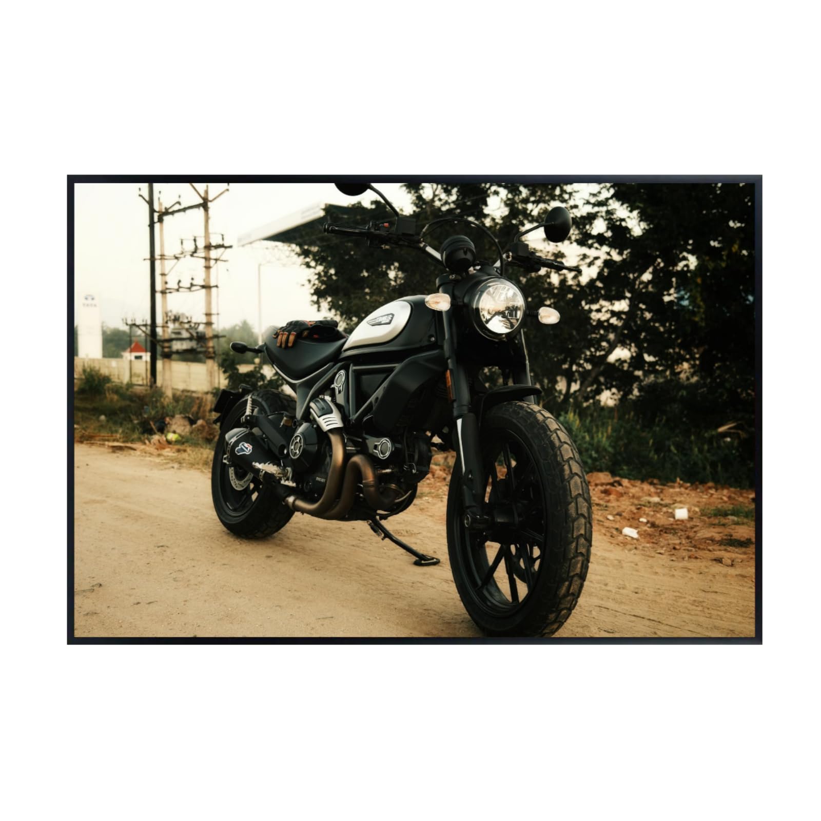 Ducati Scrambler Motorcycle Poster - Retro Motorbike Wall Deco for Garage, Office, or Man Cave