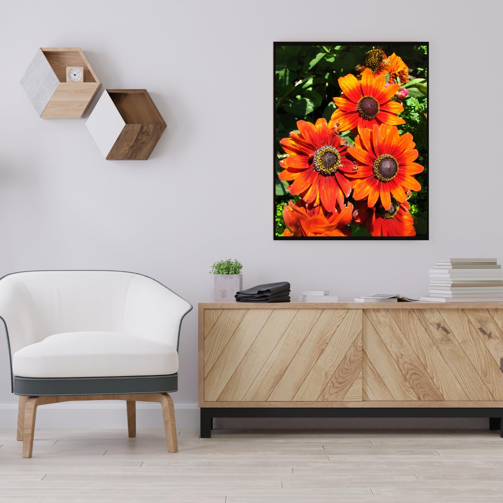 Rudbeckia Fulgida Wildflower Wall Art Poster – Botanical Home Decor Print of Brown Eyed Susan Flower