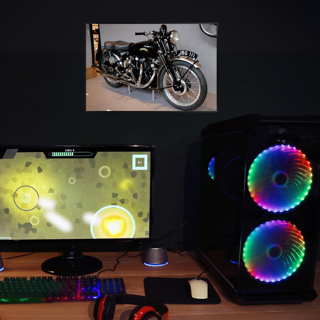 Vincent Black Shadow Wall Art Poster – Modern Motorbike Decor for Garage, Office, or Living Room