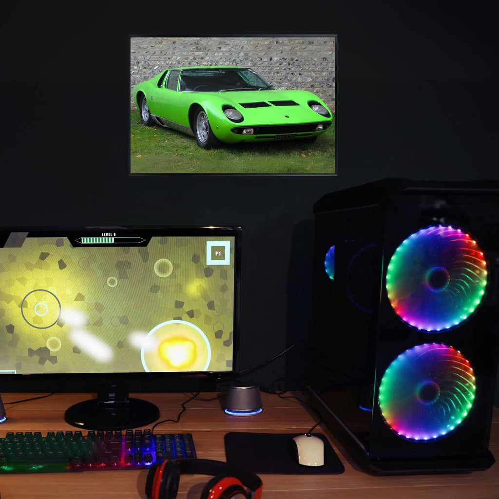 Blessed Posters Lamborghini Miura Poster Classic Italian Hypercar Wall Art Print Garage Office Bedroom Living Room Décor