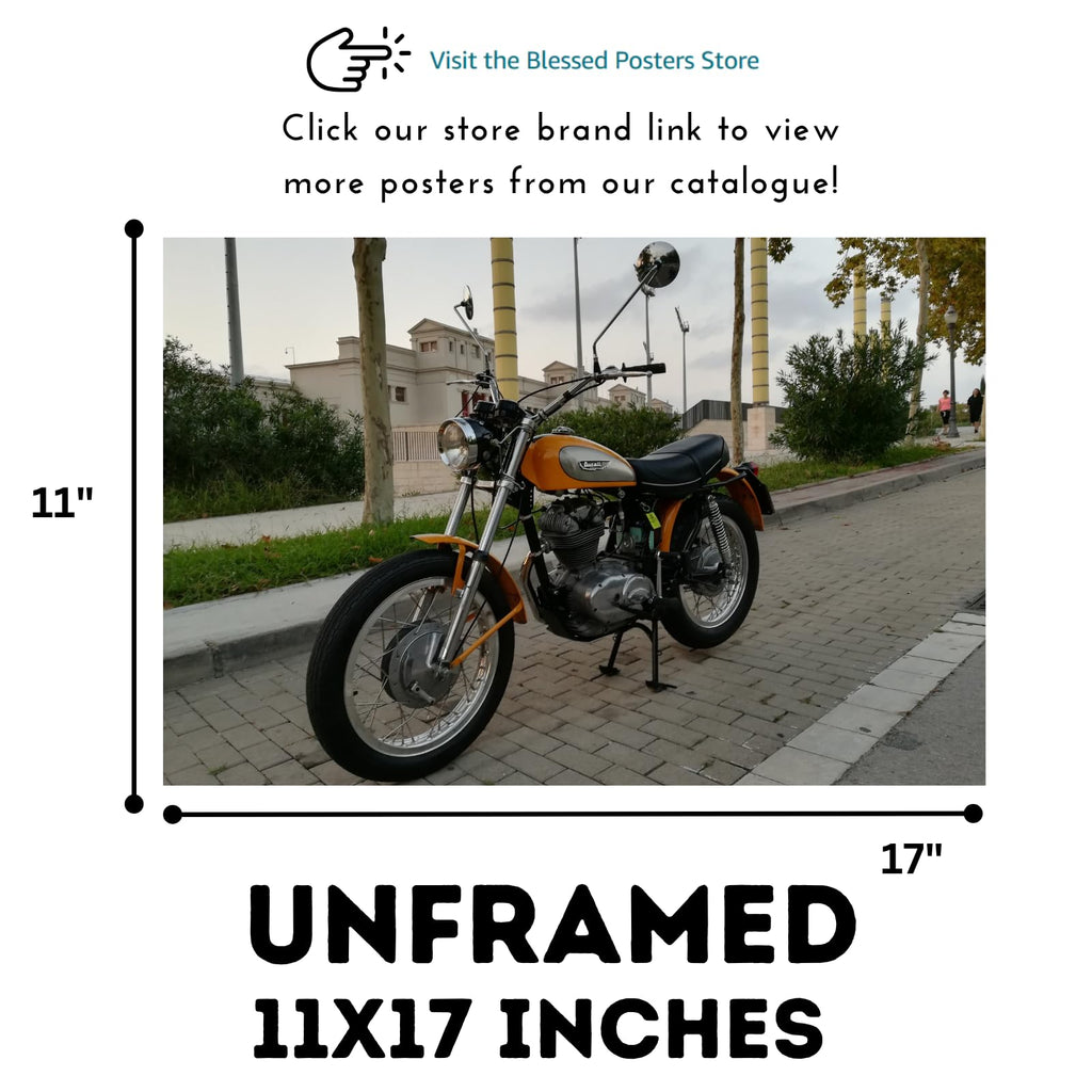 Ducati Scrambler Poster – Motorcycle Wall Art Print for Garage, Office, Living Room