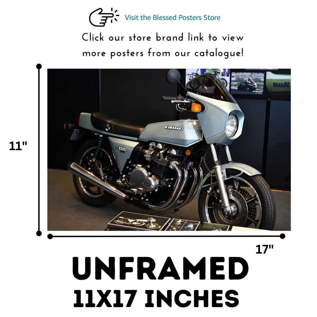 Kawasaki Z1-R Wall Poster –  Modern Motorbike Deco for Home, Garage, Man Cave