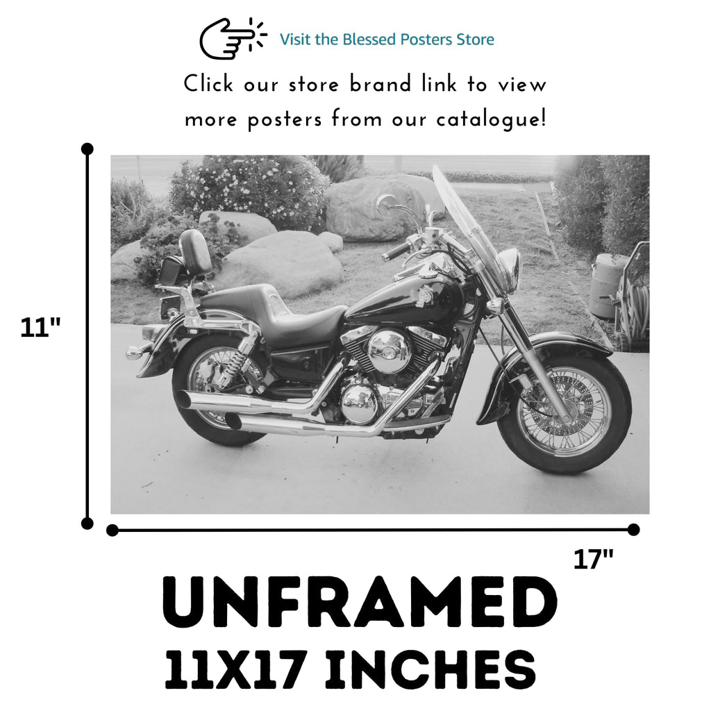 Kawasaki Vulcan Motorcycle Poster - Motorbike Wall Decor for Living Room, Garage or Man Cave