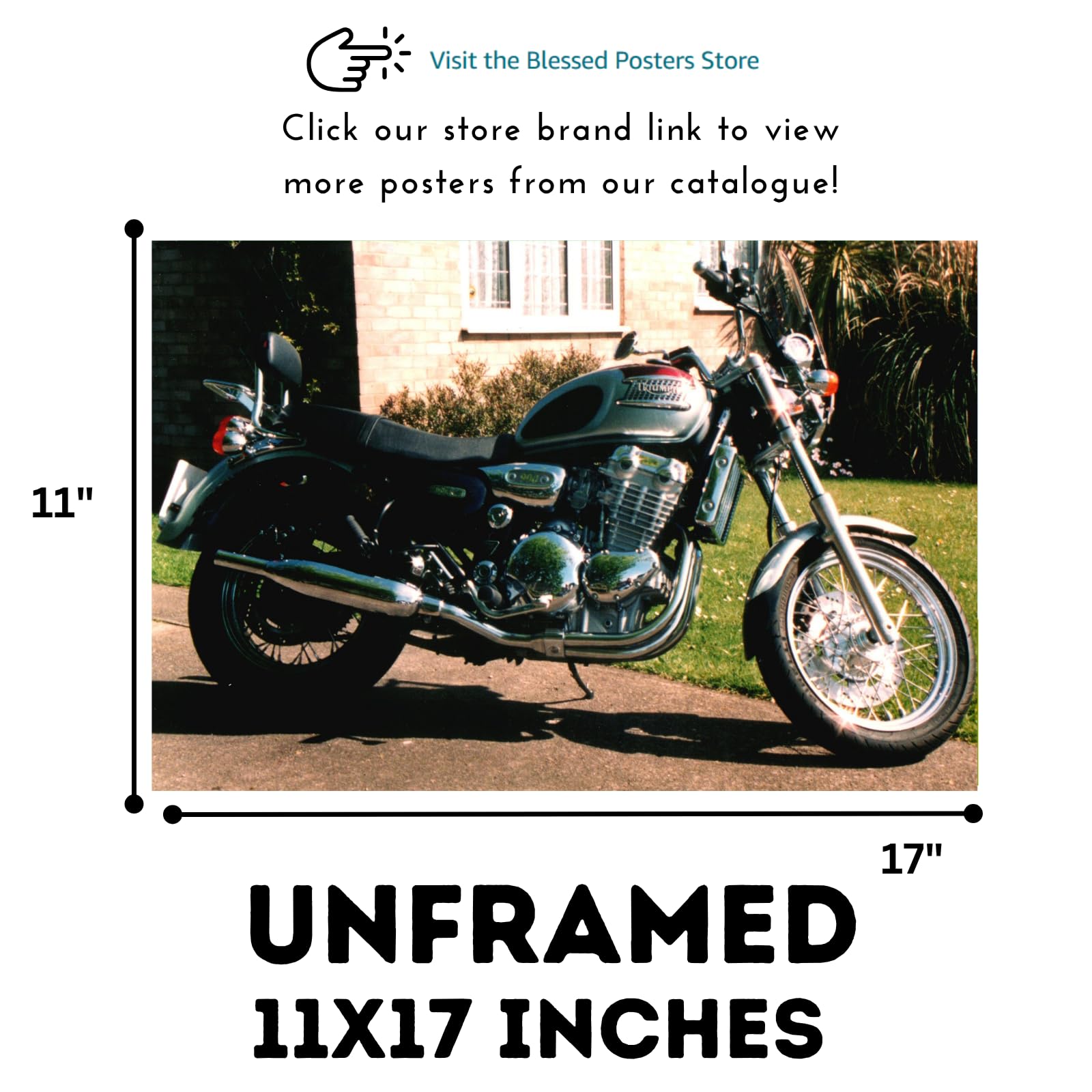 Triumph Thunderbird Poster - Classic Motorcycle Wall Art for Garage, Home, Office