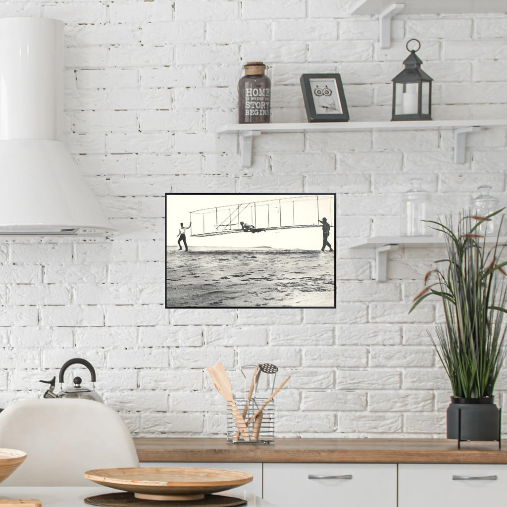 Blessed Posters Wright Brothers Glider Tests Poster – Night Sky Wall Art Print for Home, Bedroom, Living Room, Office – Aviation and Space Photography Artwork