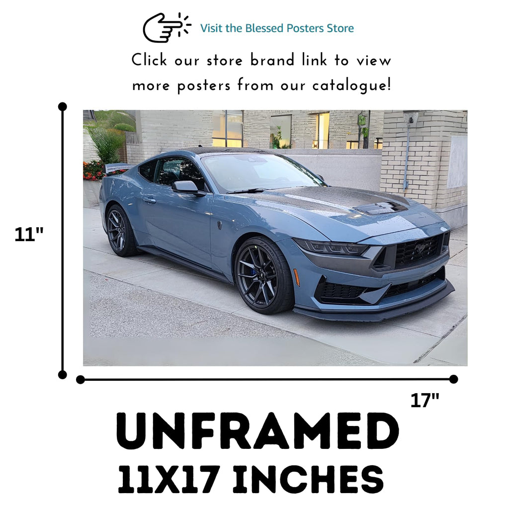 Blessed Posters Ford Mustang Boss 429 Print – Classic Muscle Car Poster for Home Garage Office Bedroom Décor – Automotive Gift