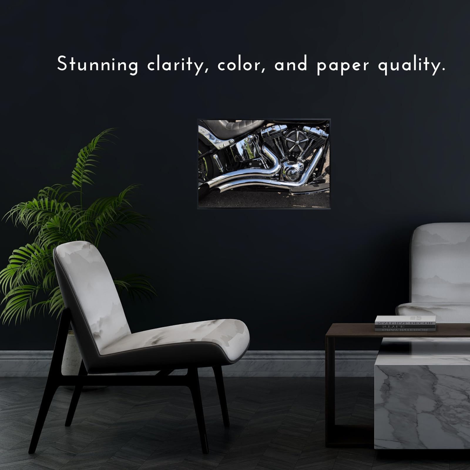Fat Boy Engine Wall Art – Motorcycle Poster Print for Garage, Workshop, or Man Cave Decor