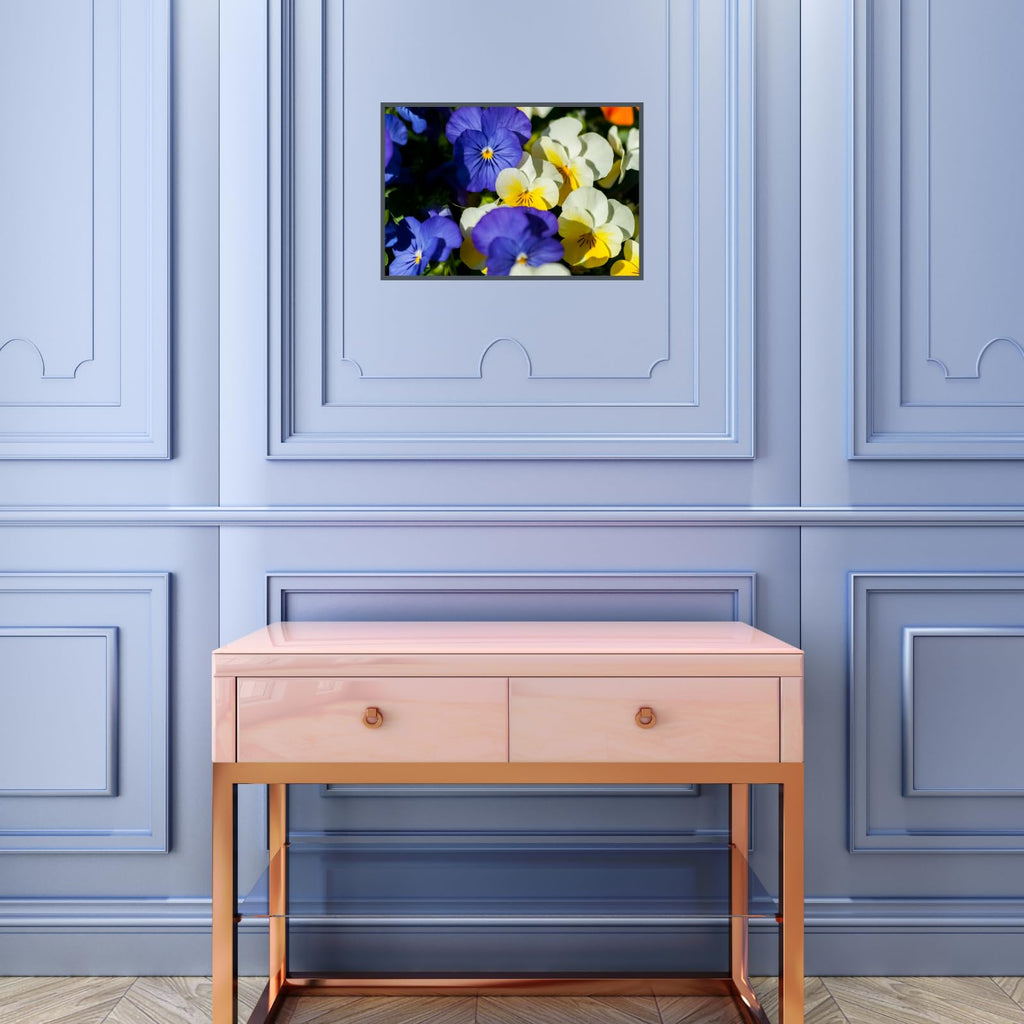 Pansy Flower Wall Art Poster – Botanical Floral Print, Vibrant Nature-Inspired Home Decor for Living Room, Bedroom, or Office