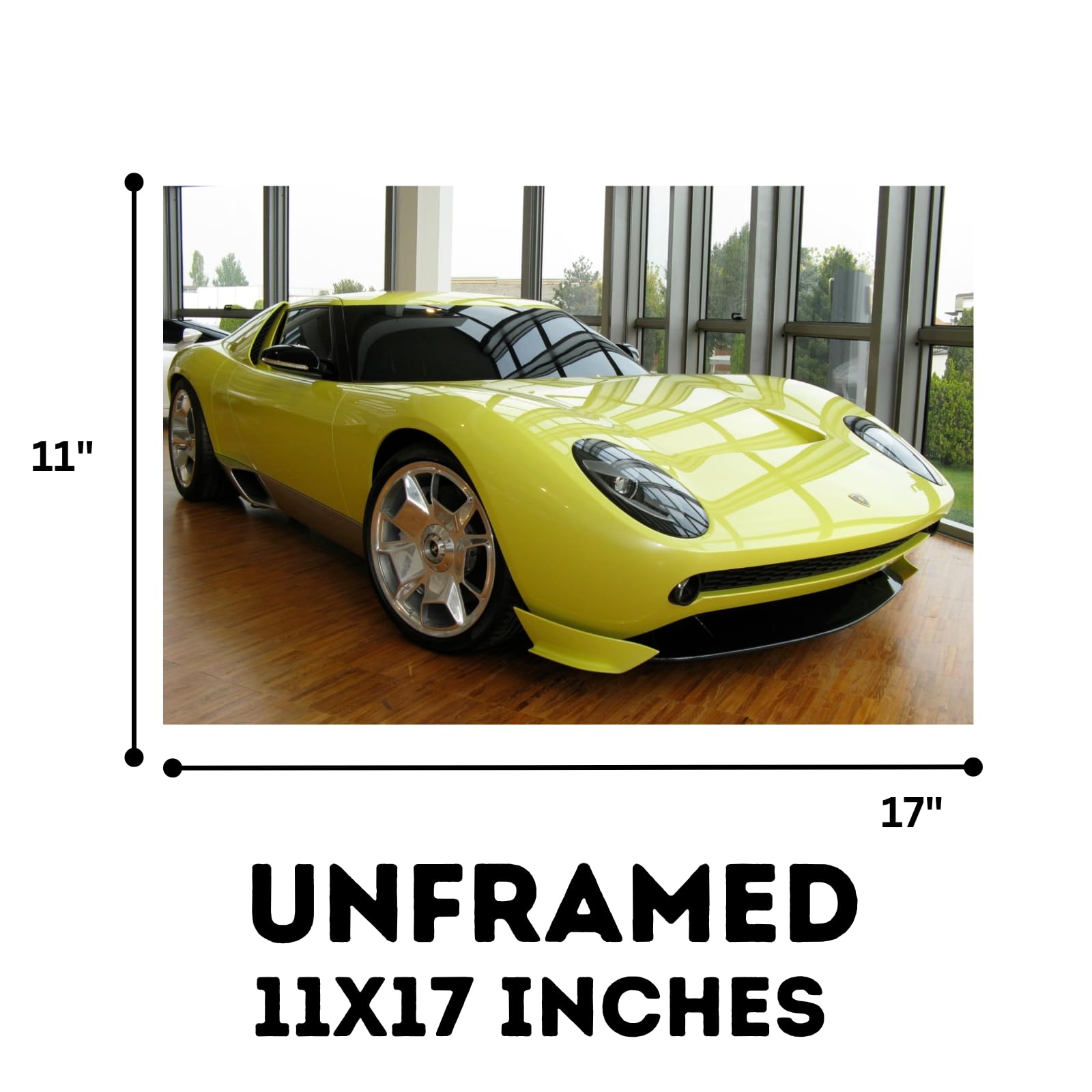 Blessed Posters Lamborghini Miura Poster Luxury Supercar Wall Art Print Garage Office Bedroom Living Room Décor