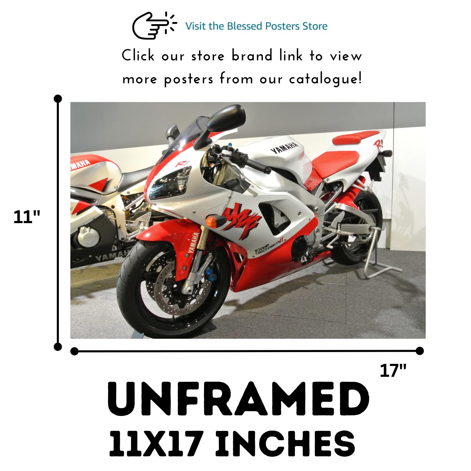 Yamaha YZF-R1 Poster – Sport Bike Wall Art for Motorcycle Enthusiasts, Riders, or Garage Decor