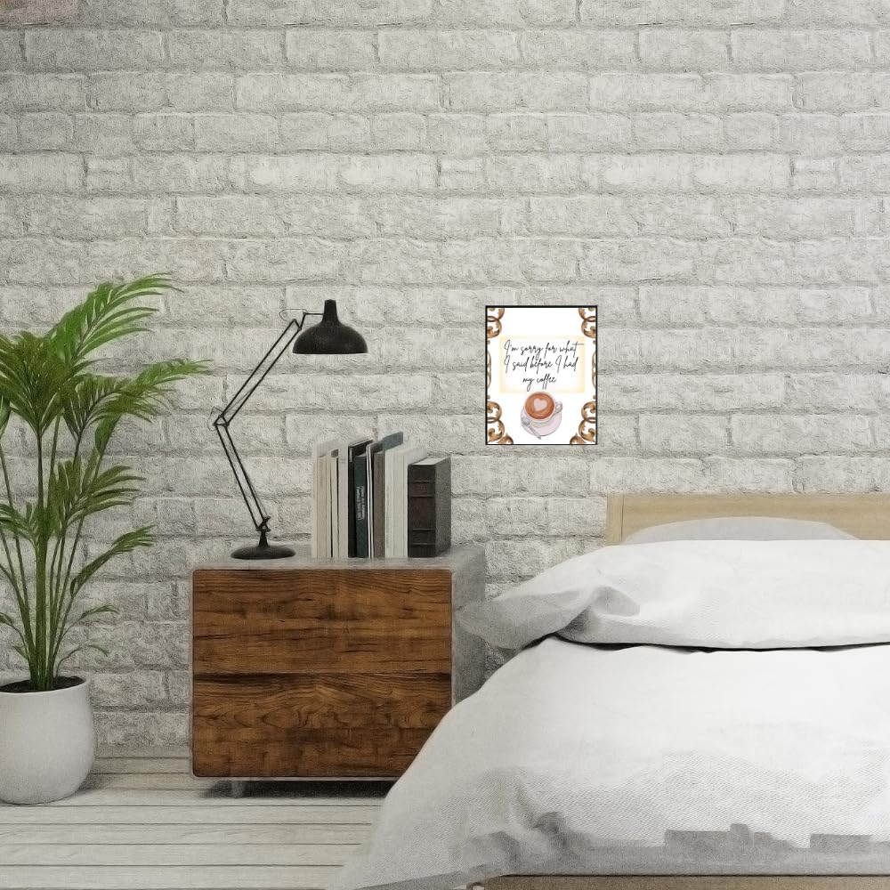 I'm Sorry for What I Said Before I Had My Coffee Sign – Funny Coffee Bar Decor for Kitchen Wall or Counter – Rustic Farmhouse Station Wall Art