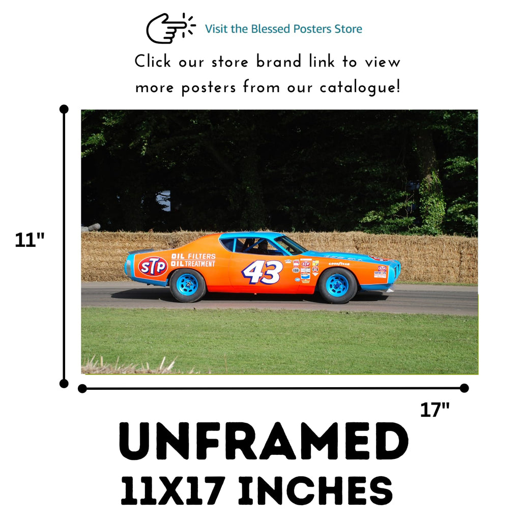 Blessed Posters 1969 Dodge Charger RT Poster – Iconic Muscle Car Wall Art Print for Garage Man Cave Office Bedroom Retro Automotive Decor