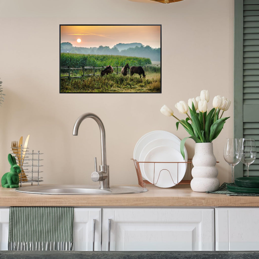 Majestic Umland Horses Poster – Scenic Wildlife Wall Art for Study, Office, Bedroom, or Home Décor