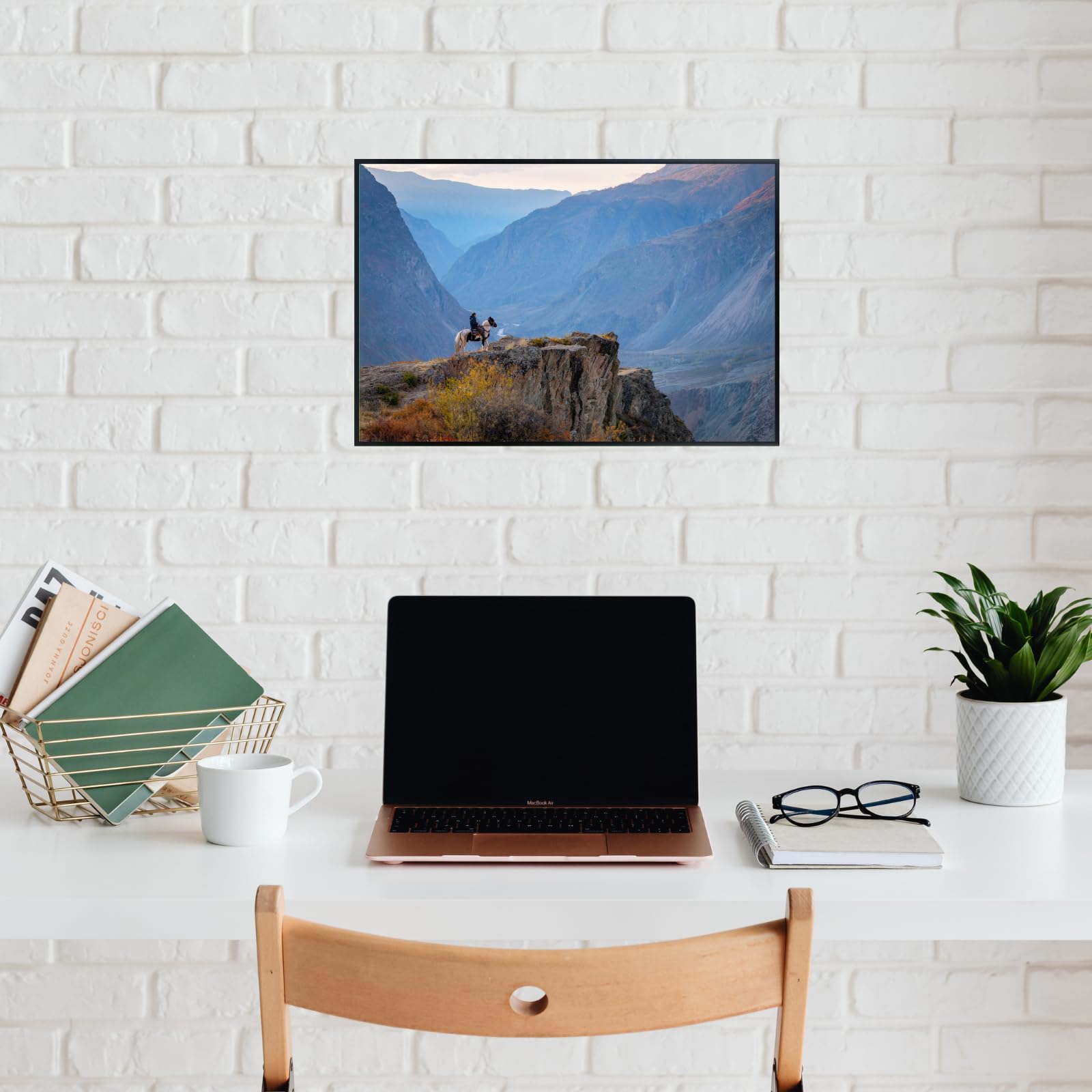 Mountain Horse Poster – Scenic Wildlife Wall Art Print for Home, Office, Bedroom, or Study Décor