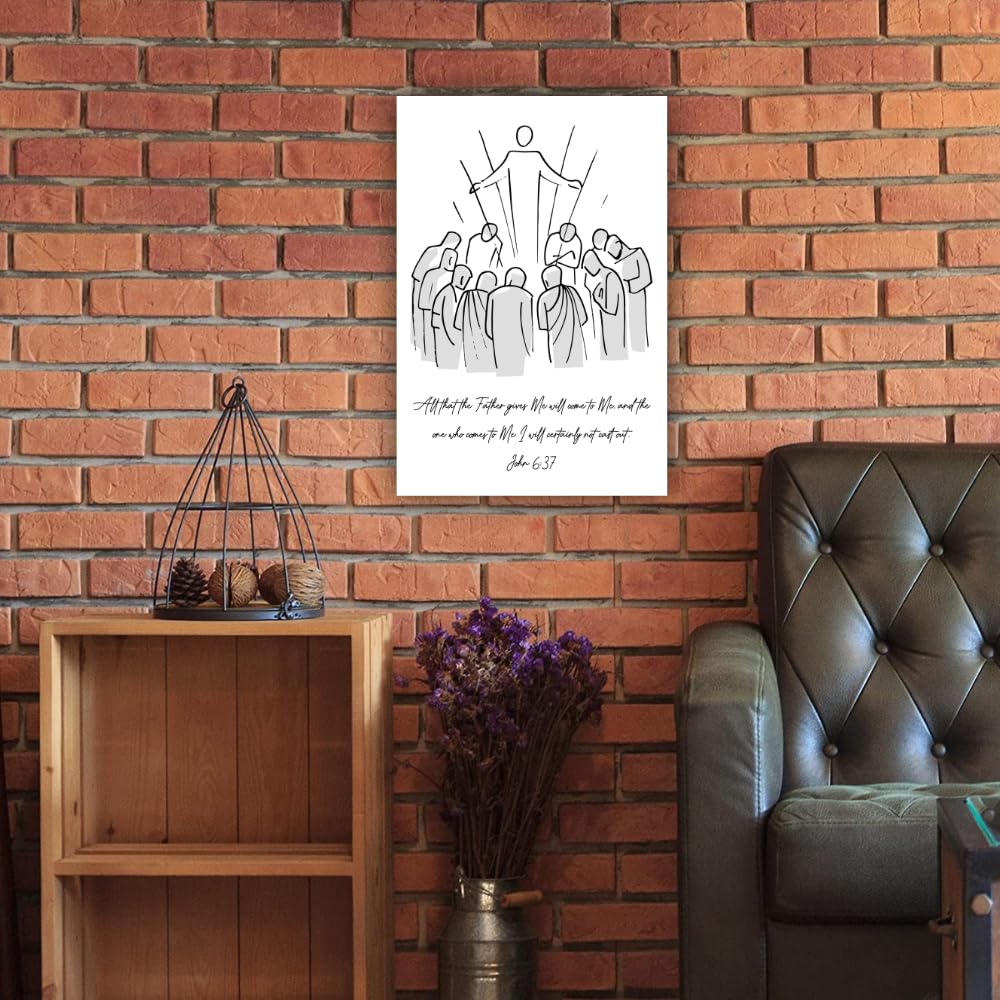 Bible Verse Wall Art Poster John 6:37 Scripture Print Christian Home Decor Religious Gift Spiritual Decoration