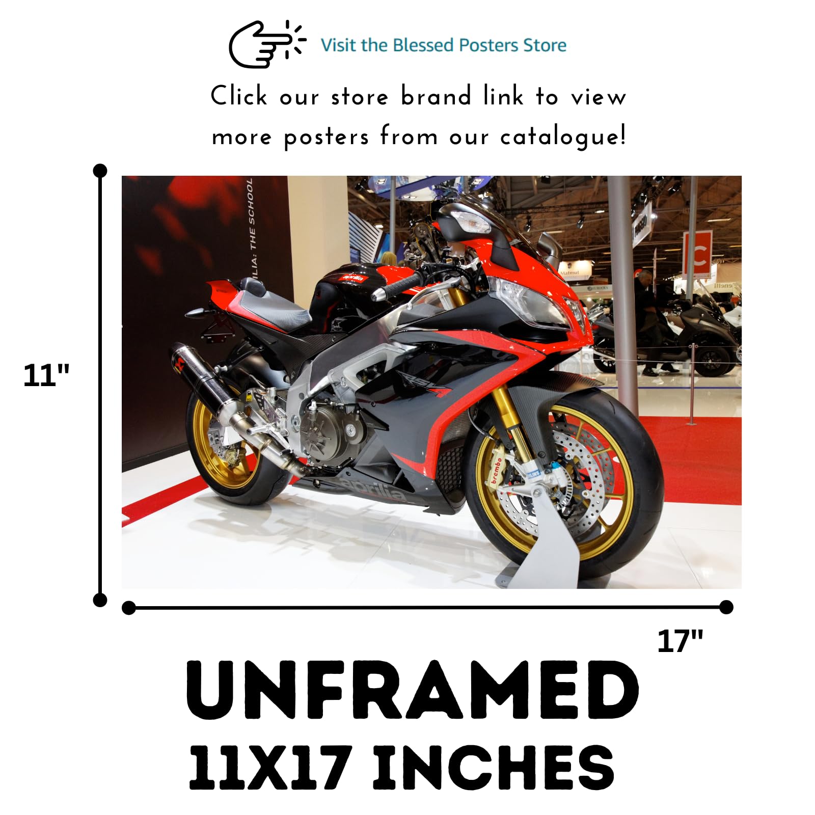 Aprilia RSV Poster -  Sportbike Wall Decor for Garage, Office, or Rider Spaces