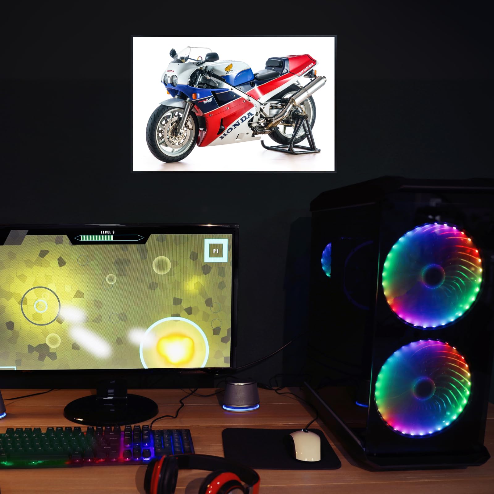 VFR750R RC30 Poster - Sport Motorcycle Wall Art for Living Room, Garage or Man Cave