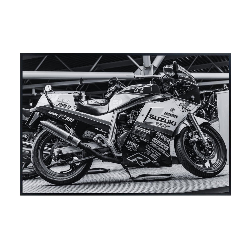 Suzuki GSX-R750 Motorcycle Poster - Sport Bike Wall Art Print for Garage, Office, Man Cave