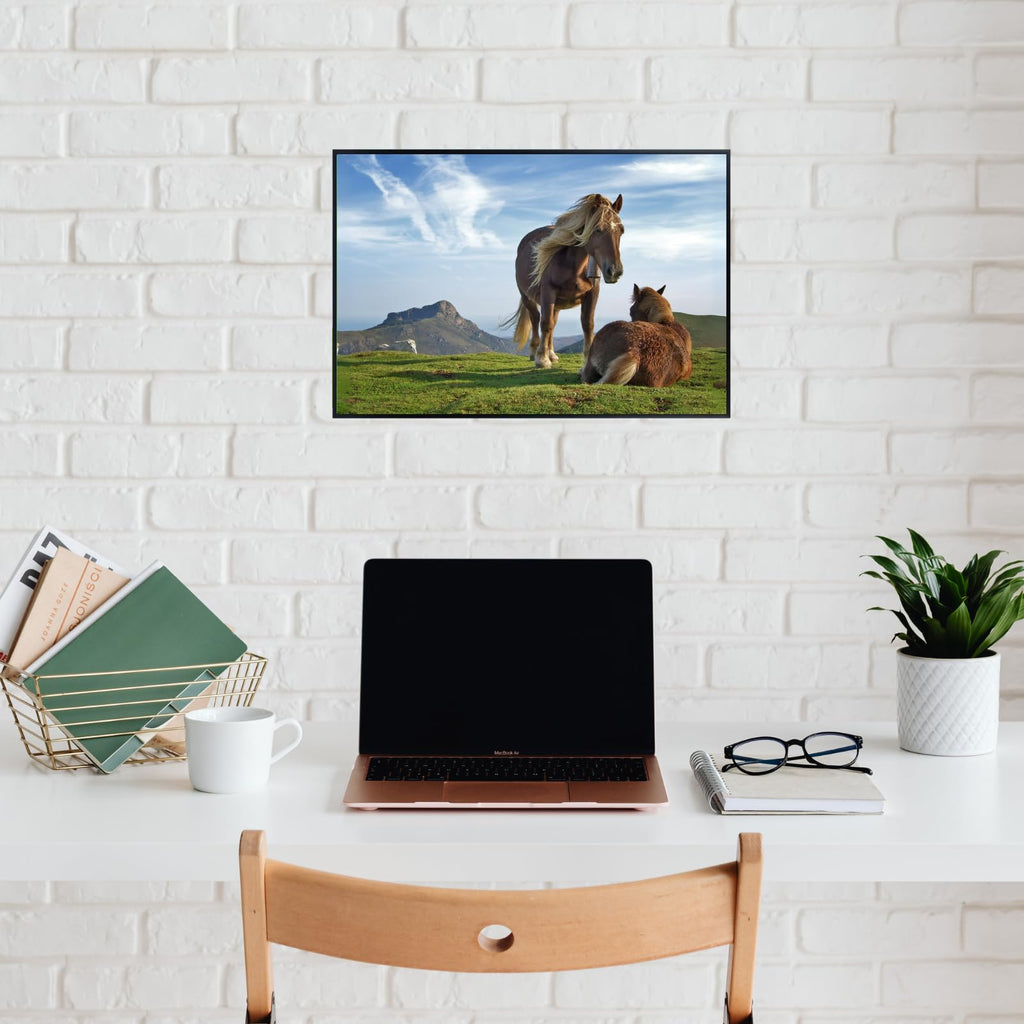 Biandintz eta Zaldiak Horse Wall Art Poster – Wildlife Nature Print for Living Room, Bedroom, Office, or Study Décor