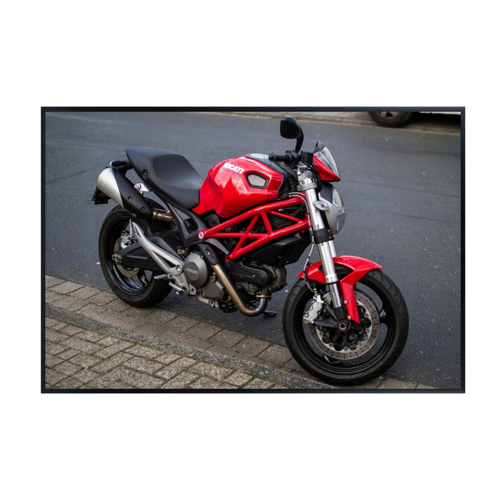 Ducati Monster 696 Motorcycle Poster - Street Bike Wall Art Print for Garage, Office, Man Cave