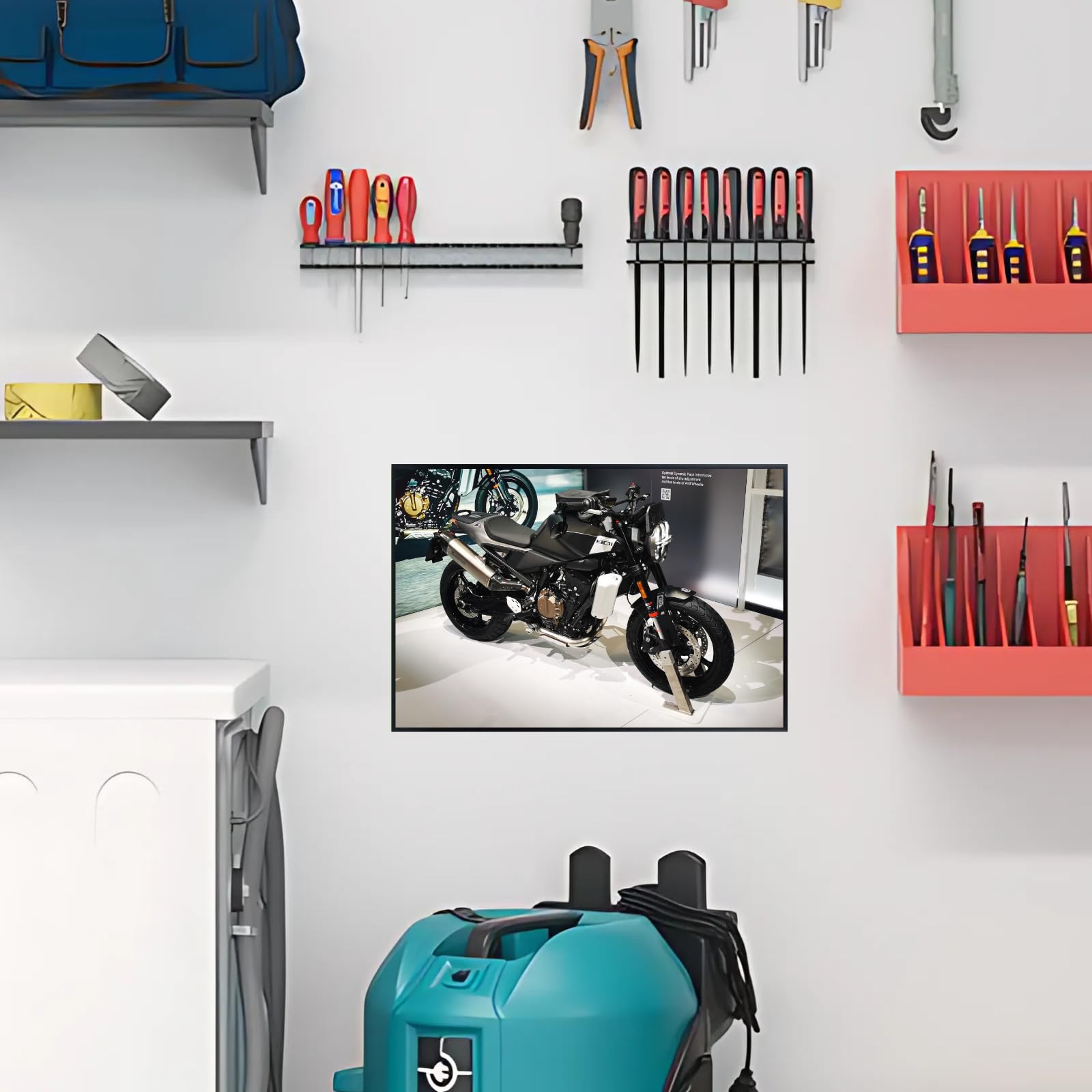 Husqvarna Svartpilen Motorcycle Poster - Cafe Racer Sportbike Wall Deco for Garage, Living Room or Office