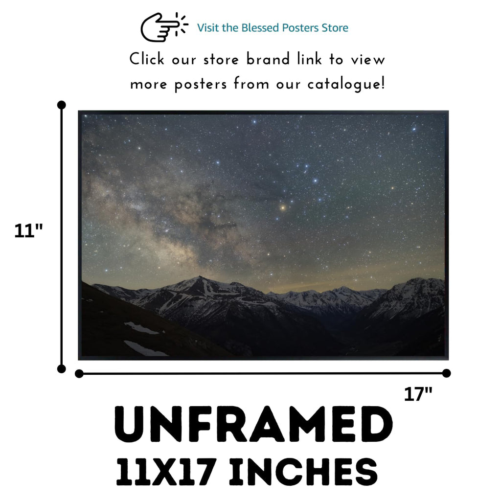 Blessed Posters Milky Way Poster – Galaxy Night Sky Wall Art for Bedroom Living Room Office or Home Decor – Cosmic Space Astronomy Print