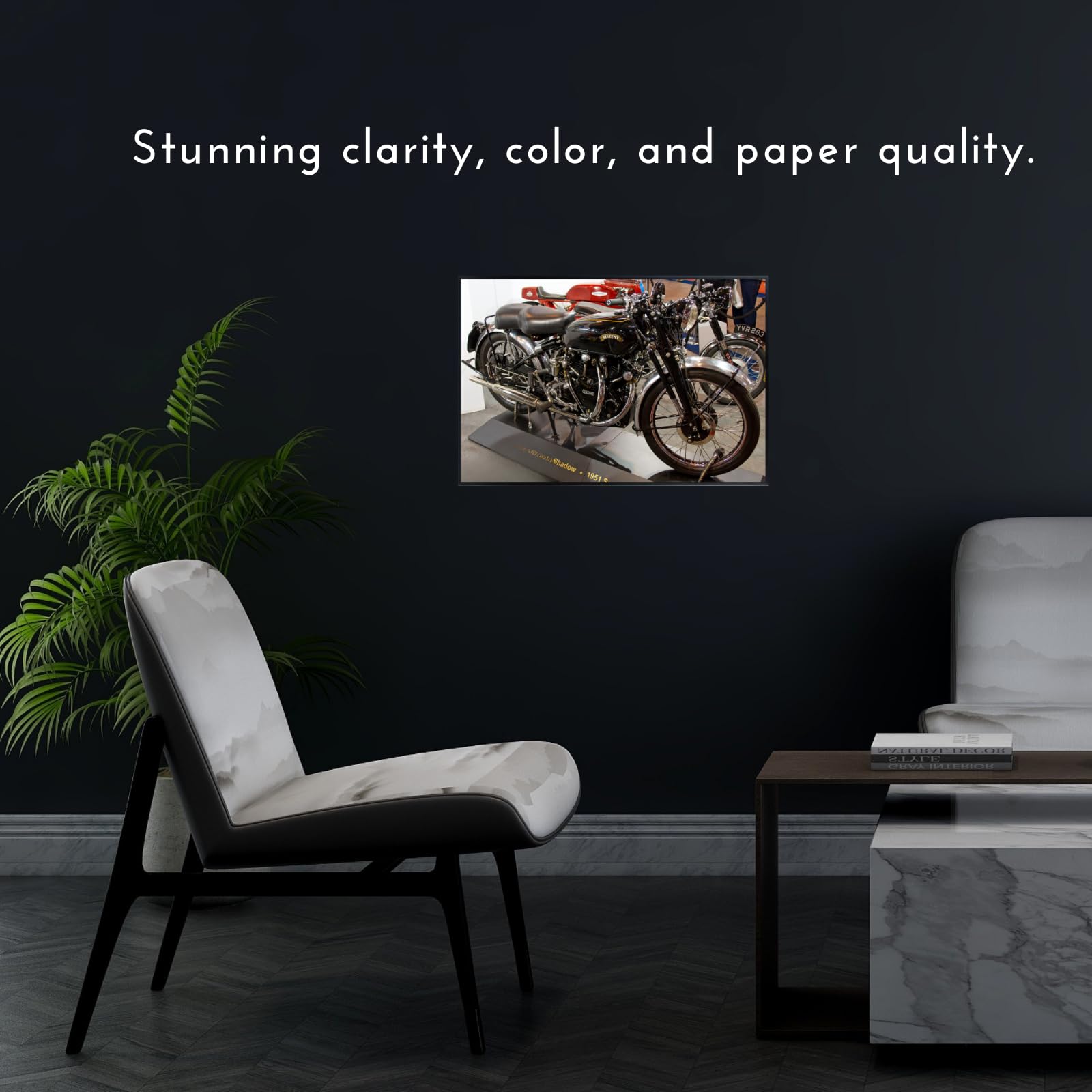 Vincent Black Shadow Motorcycle Poster – Vintage Bike Wall Art Print for Garage, Office, or Bedroom Decor