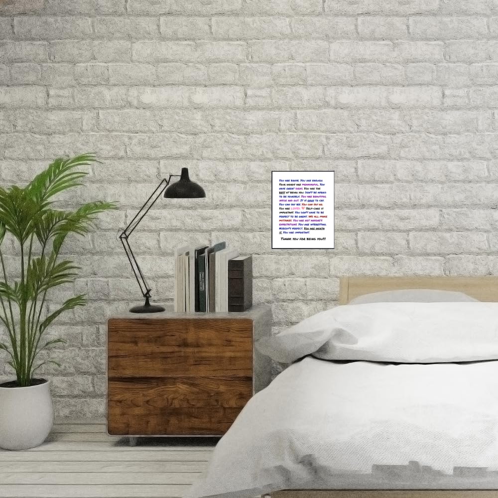 Thank You for Being You Wall Art Print - Positive Affirmation Poster - Inspirational Quote Decor for Bedroom Living Room Office - Motivational Gifts for Women