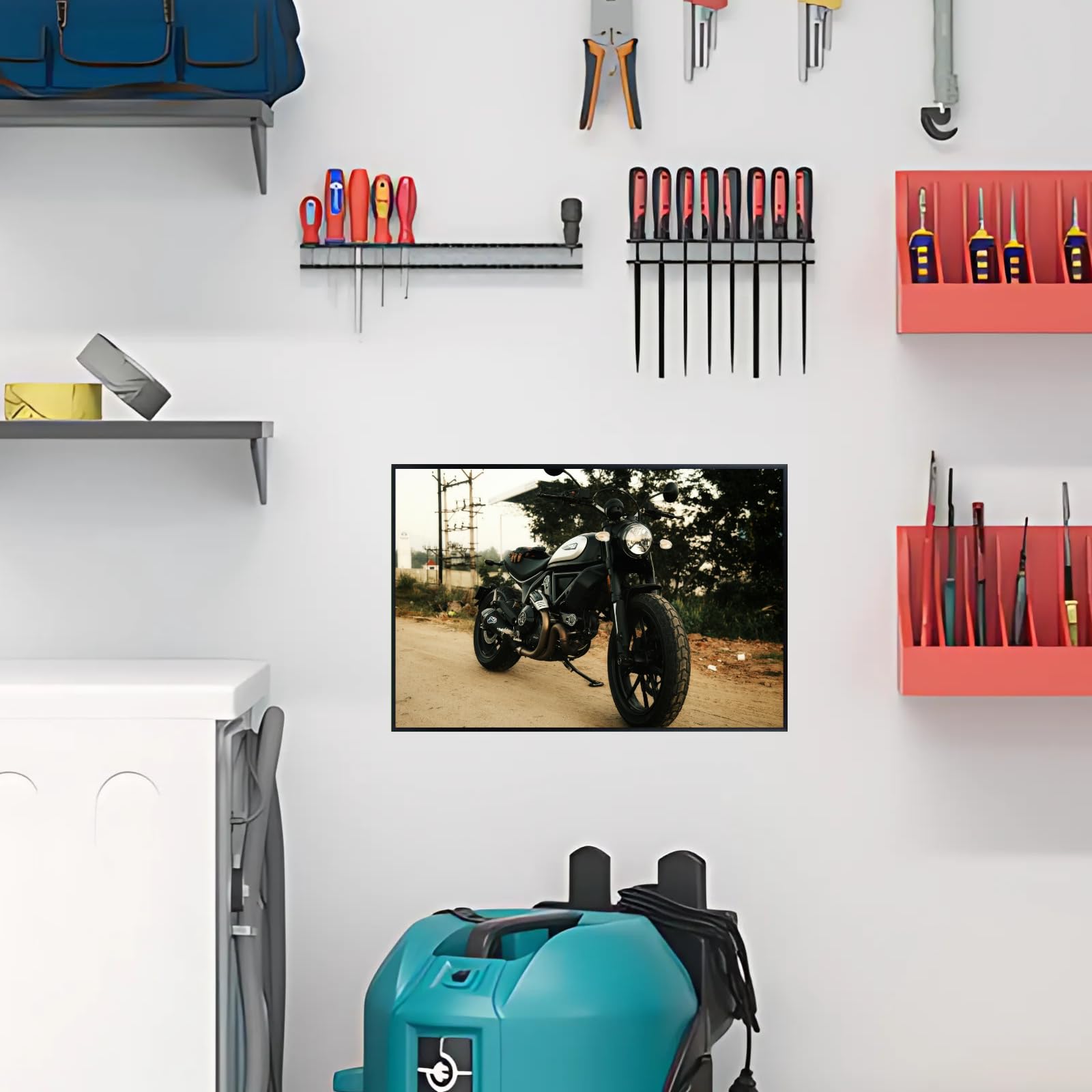 Ducati Scrambler Motorcycle Poster - Retro Motorbike Wall Deco for Garage, Office, or Man Cave